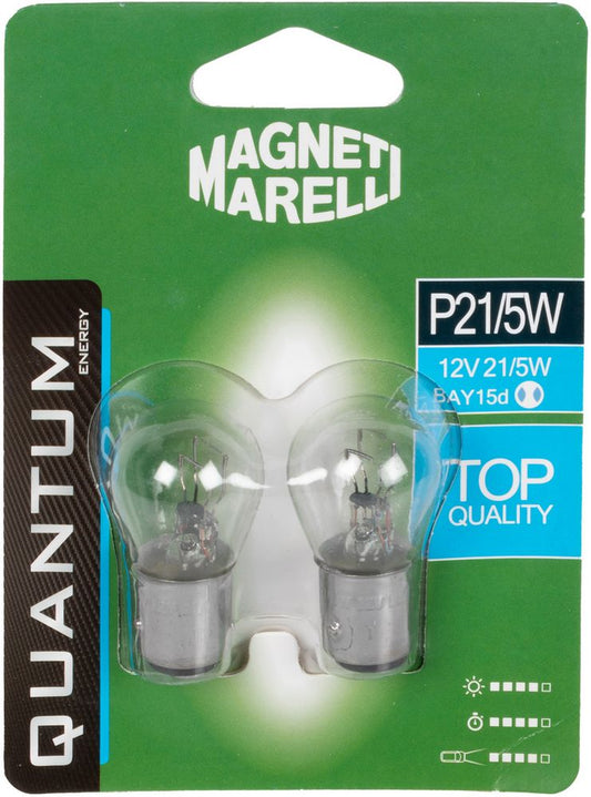 QUANTUM ENERGY Magneti Marelli P21/5W coppia lampadine auto biluce 12V 21/5W
