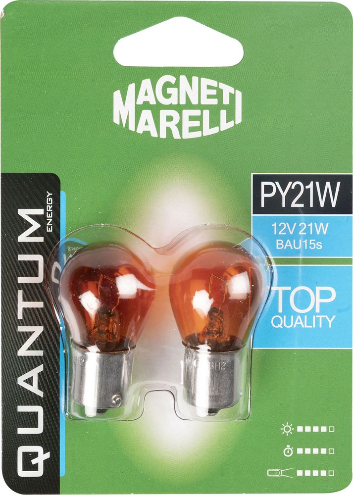 QUANTUM ENERGY Magneti Marelli PY21W coppia lampadine auto arancioni 12V 21W