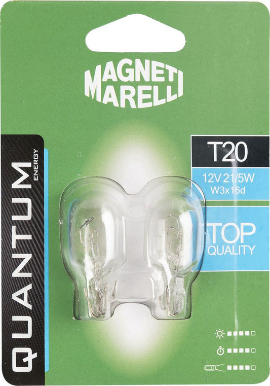 QUANTUM ENERGY Magneti Marelli T20 coppia di lampadine auto 12V 21/5W attacco