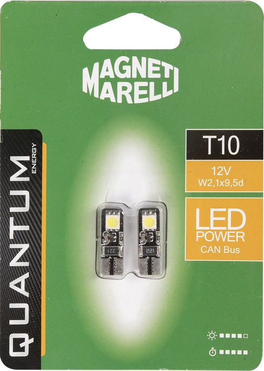 QUANTUM ENERGY Magneti Marelli T10 coppia di lampadine auto LED 2SMD 12V