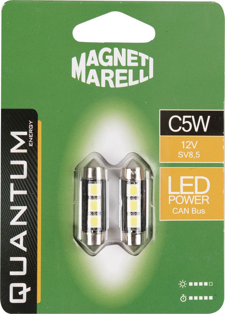 QUANTUM ENERGY Magneti Marelli C5W coppia lampadine auto LED 3SMD 12V attacco
