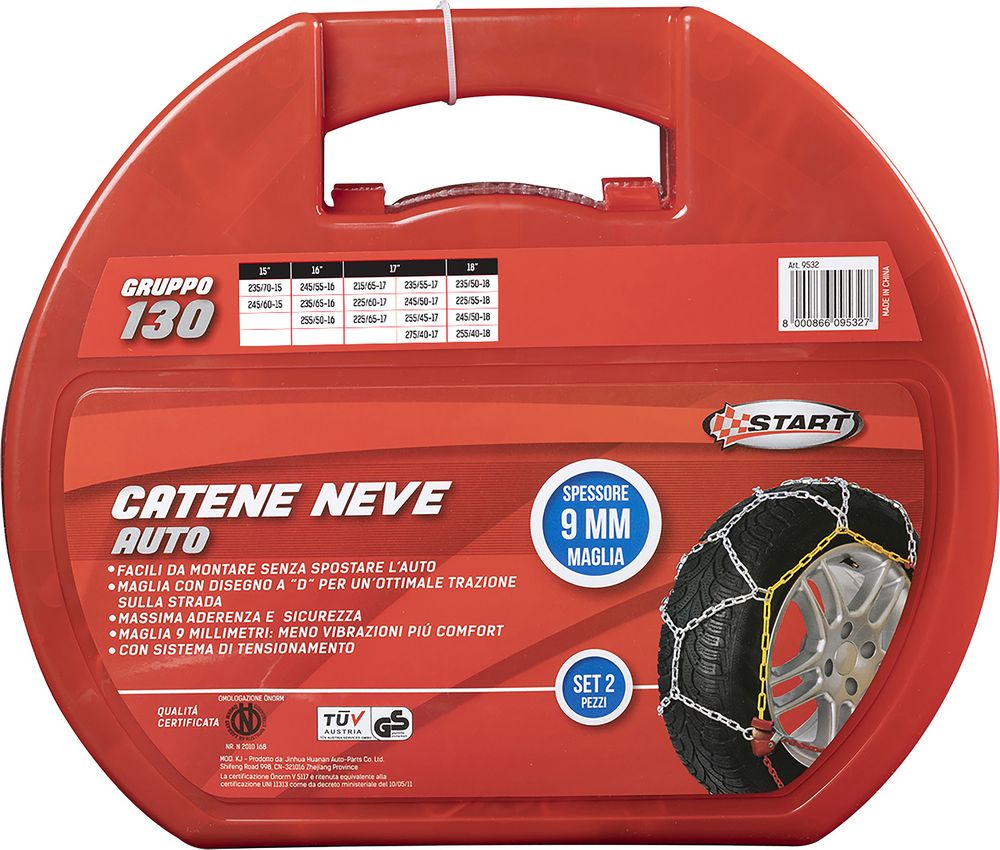 Set due pezzi catene da neve 9 mm Gruppo 130
