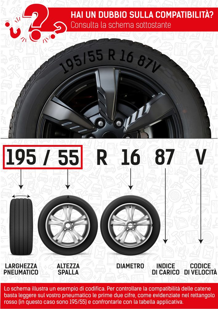 START Set due pezzi catene da neve 9 mm Gruppo 130 Accessorio Originale
