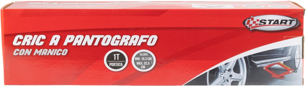 Cric a pantografo con manico 1T