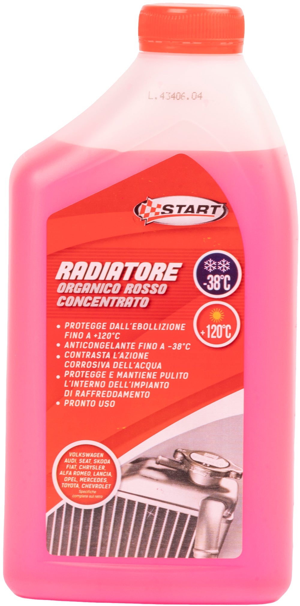 START- Liquido radiatore rosso -38C per motori in alluminio