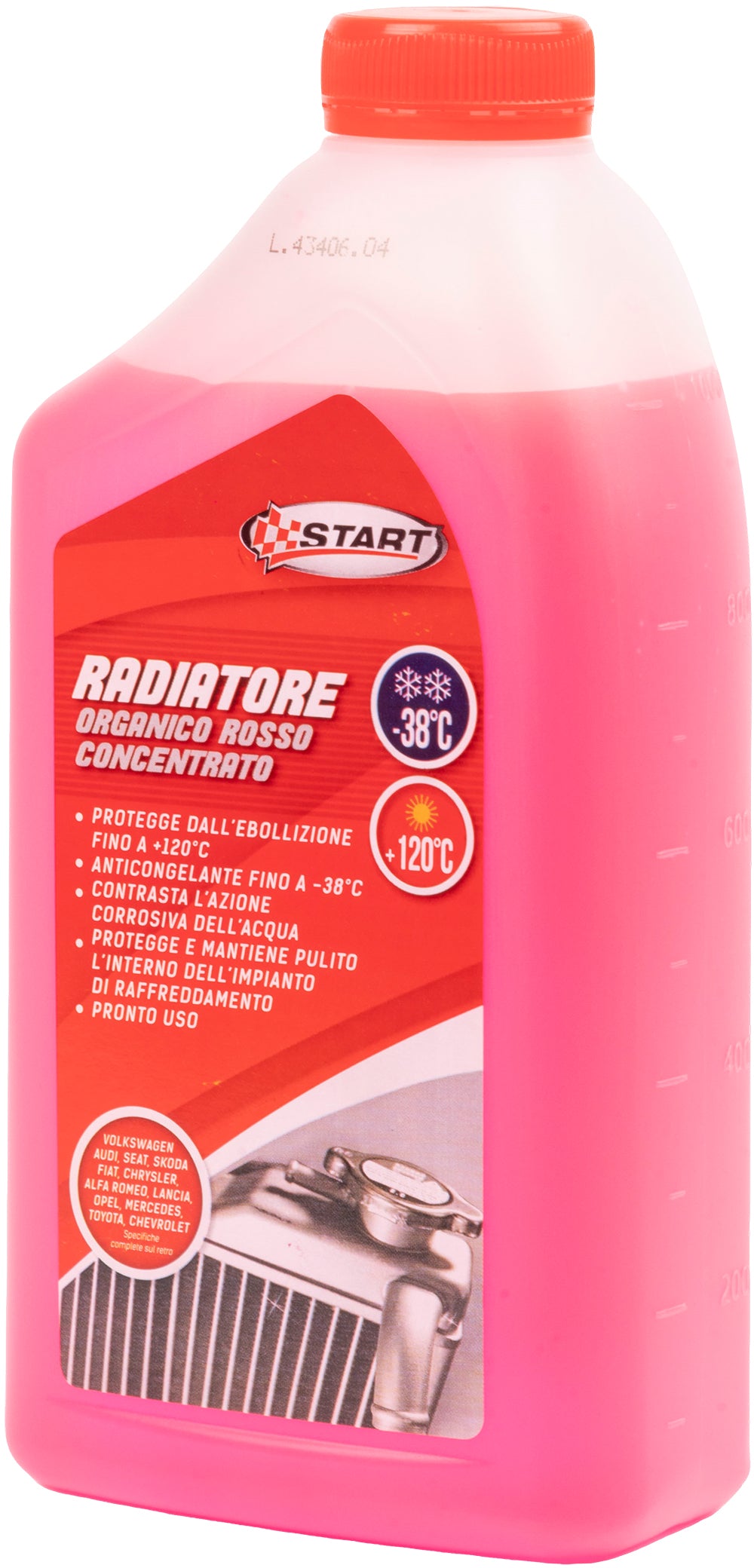 START- Liquido radiatore rosso -38C per motori in alluminio