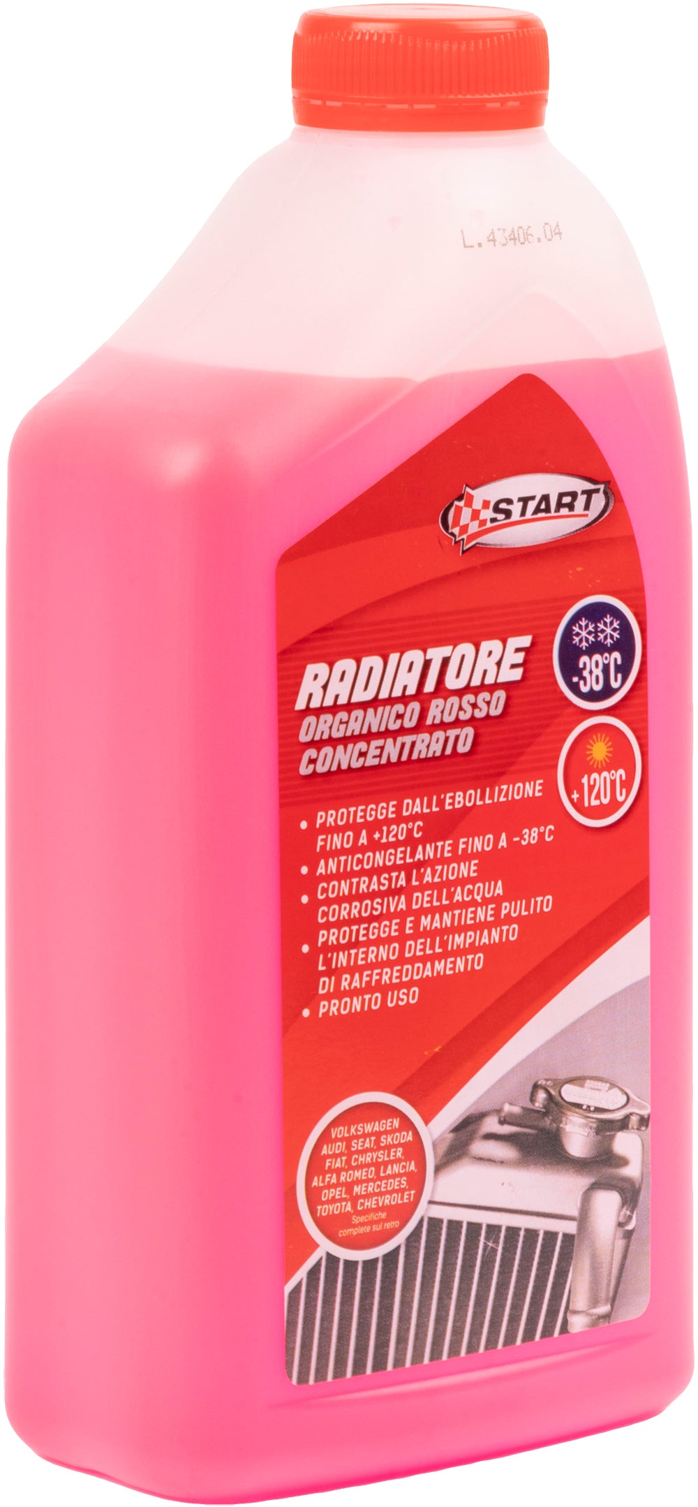 START- Liquido radiatore rosso -38C per motori in alluminio