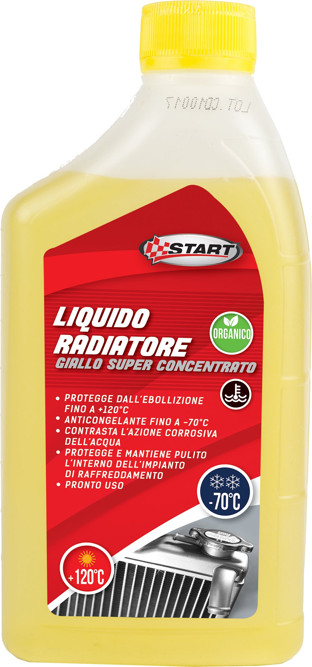 START - Massima protezione -70?C con liquido radiatore giallo per motori