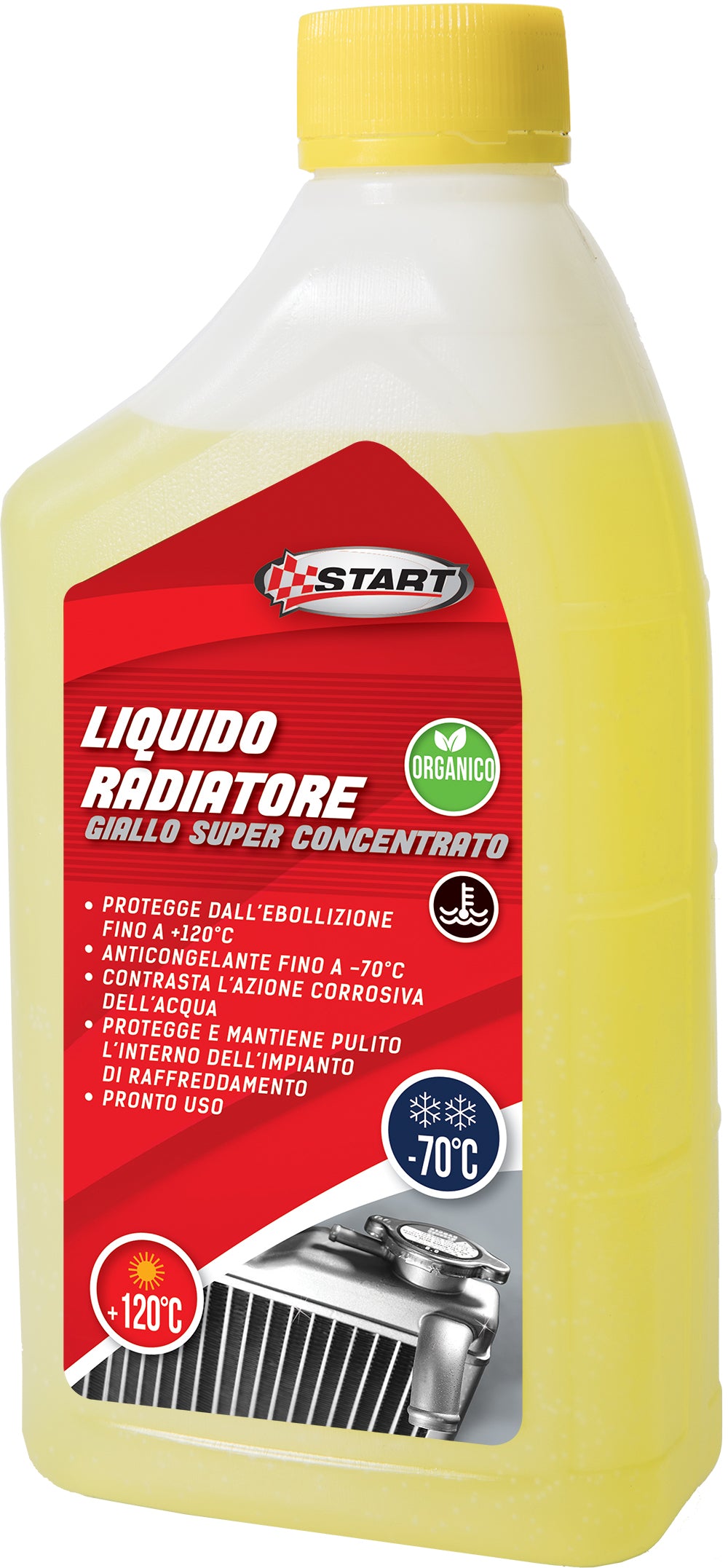 START - Massima protezione -70?C con liquido radiatore giallo per motori