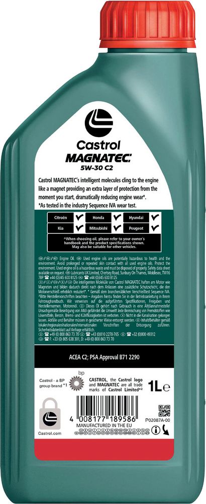 Castrol Magnatec 5W-30 ACEA C2 API SN 1L Sintetico Olio Motore Lubrificante Auto