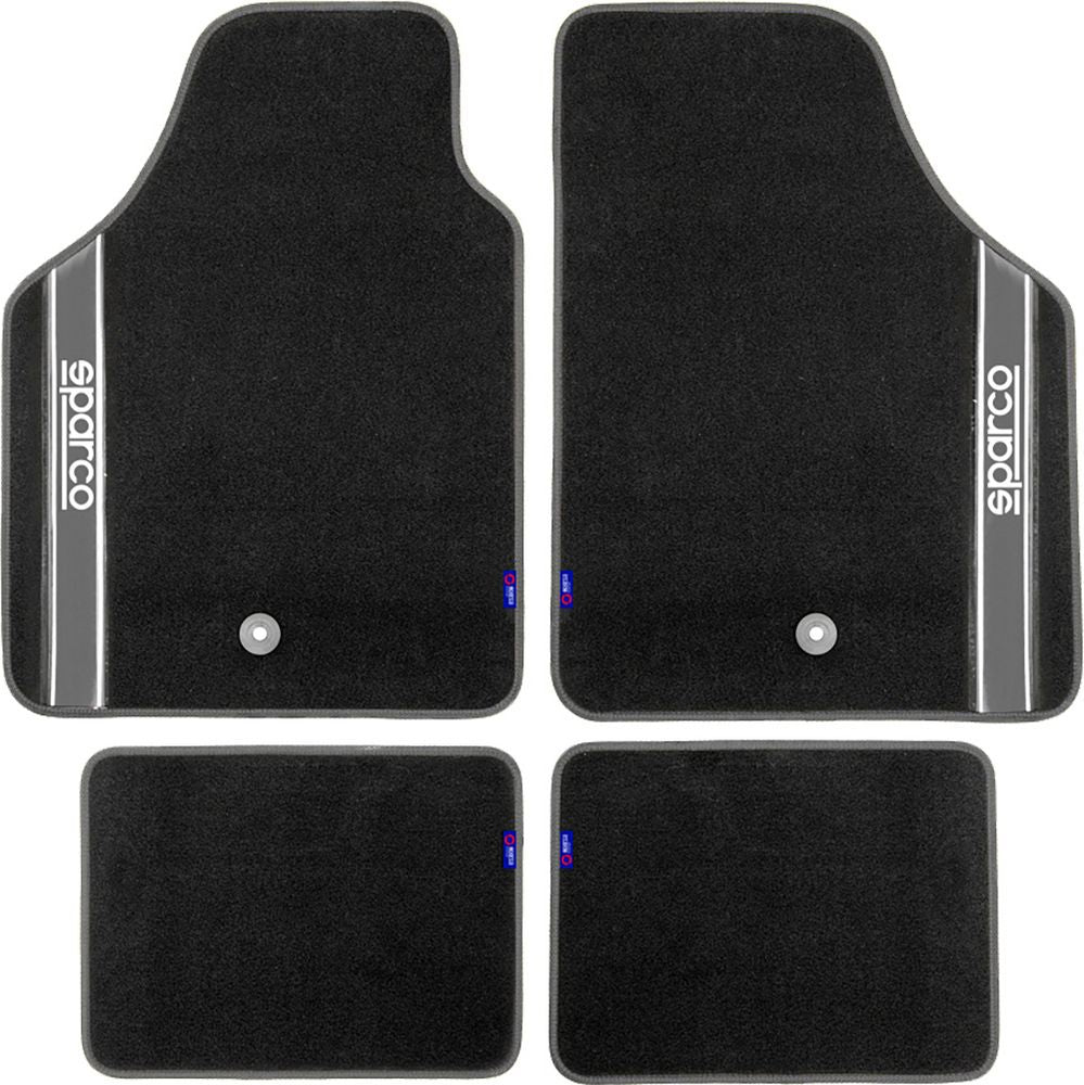 Set completo 03763 tappetini auto moquette universali quattro pezzi argento