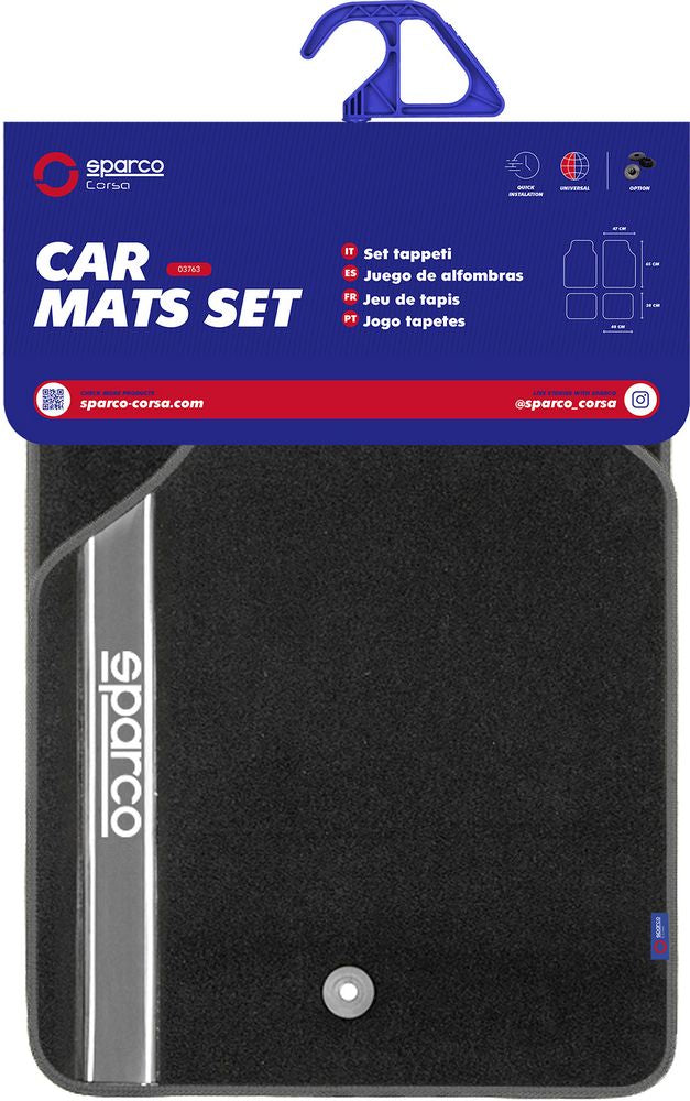 SPARCO Set completo 03763 tappetini auto moquette universali quattro pezzi