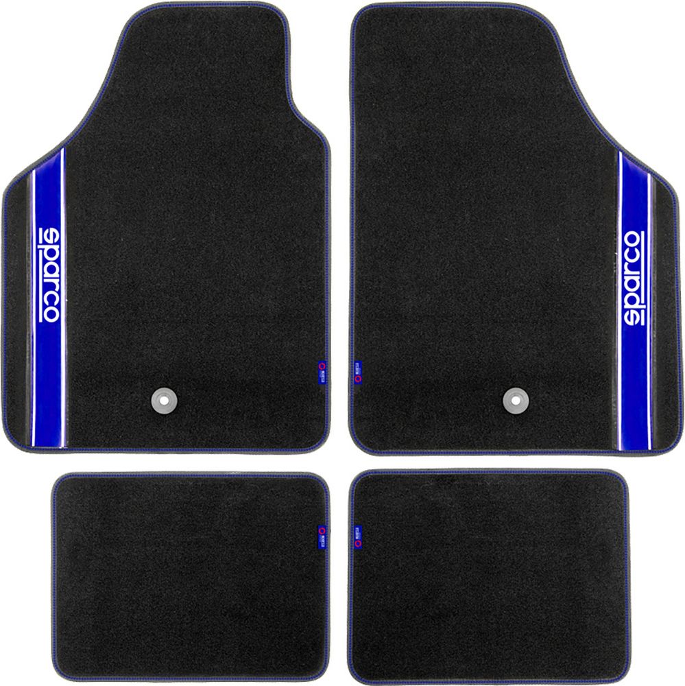 SPARCO Set completo 03763 tappetini universali moquette auto blu quattro pezzi