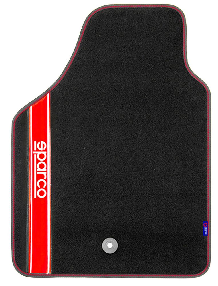Set completo 03763 tappetini moquette auto rosso universali quattro pezzi