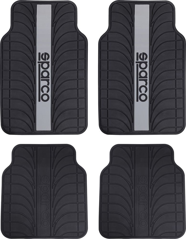 SPARCO Set SPC1913 completo tappetini auto in pvc universale nero/grigio