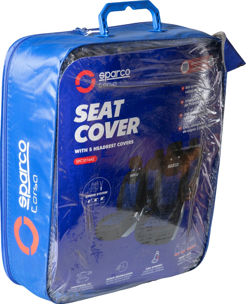 SPARCO Set completo SPC1016 coprisedili per auto universali nero/blu nido d'ape