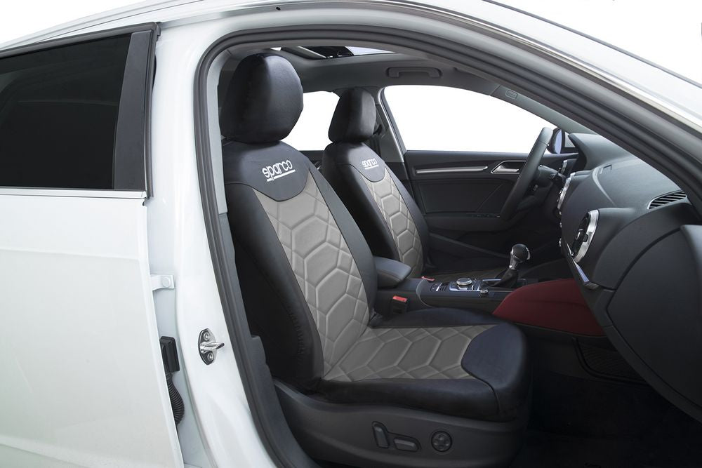 Set universale SPC1016 coprisedili auto completo nero e grigio nido d'ape