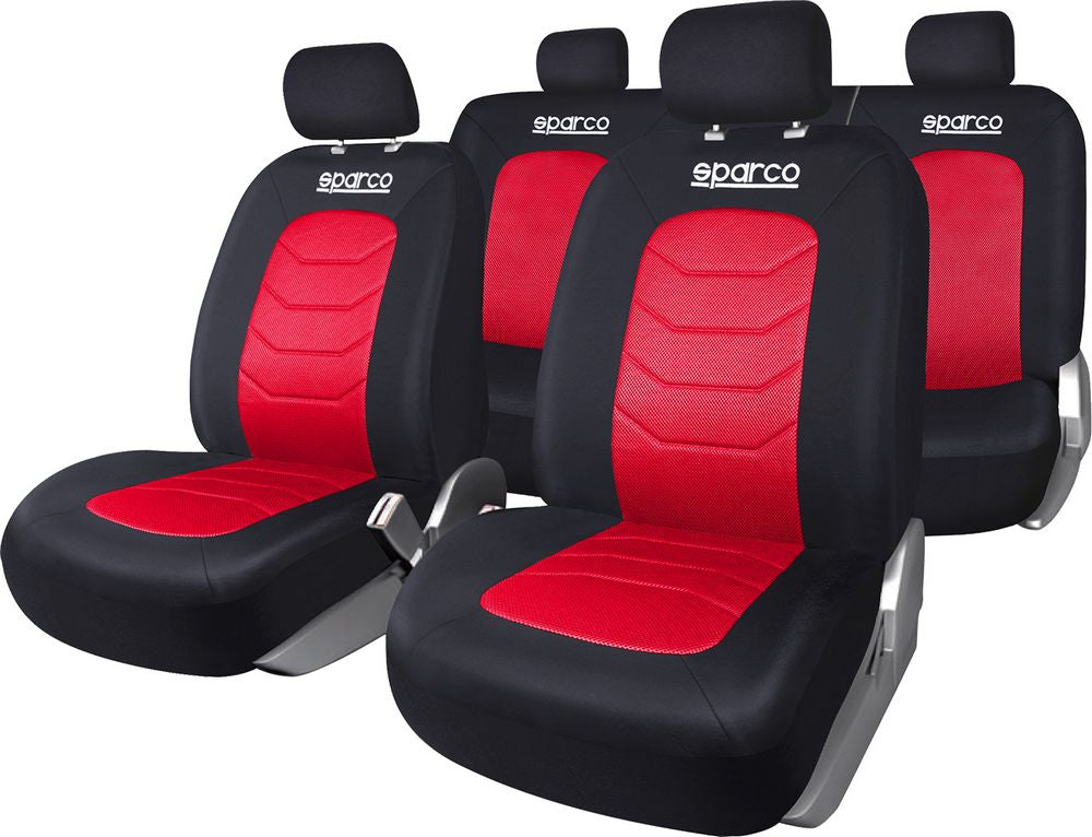 SPARCO Set completo SPC1019 di coprisedili universali auto nero/rosso righe