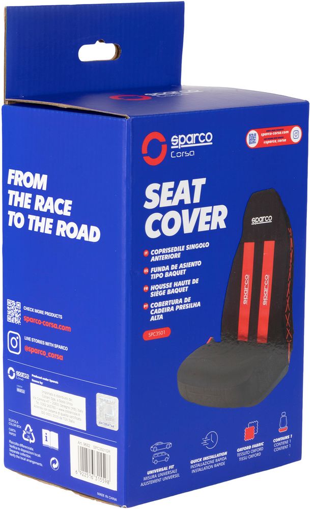 SPARCO 3D coprisedile auto universale grigio con intreccio laterale