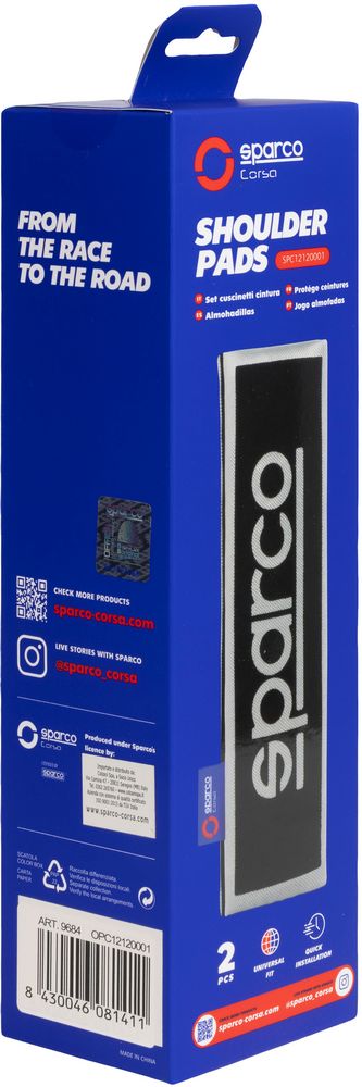 SPARCO Coppia di cuscinetti passacintura OPC12120001 universali per auto neri