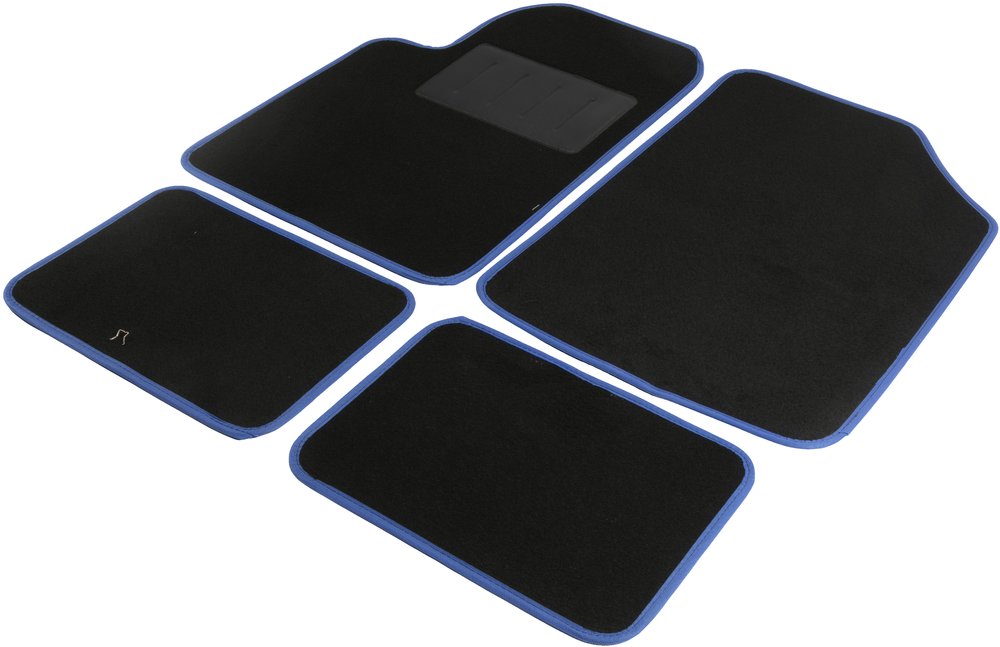 Set tappetini auto essential bordo blu.