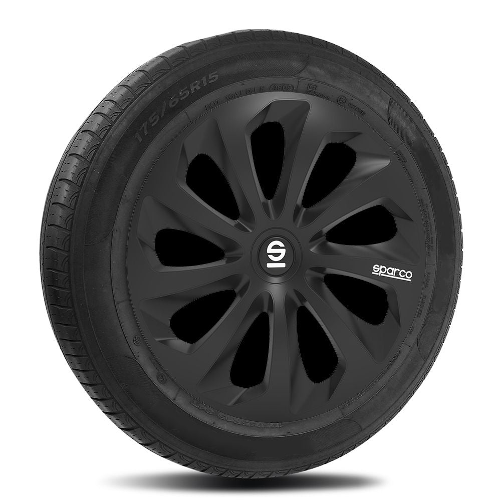 Borchie Set 4 copricerchi 14" pollici copriruota auto Sicilia SPC1470BK nero