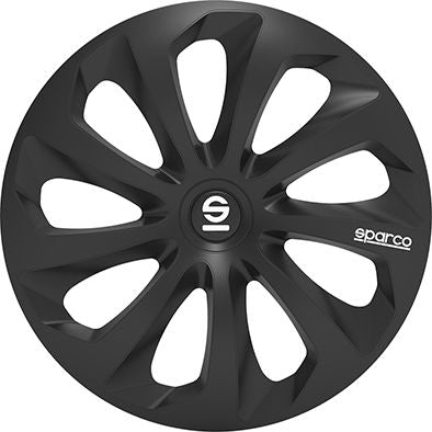 Borchie Set 4 copricerchi 15" pollici copriruota auto Sicila SPC1570BK nero
