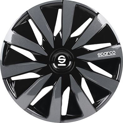 SPARCO Borchie Set 4 copricerchi 15" pollici copriruota auto Lazio SPC1591BKGR