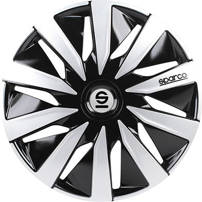 Borchie Set 4 copricerchi 16" pollici copriruota auto Lazio SPC1691BKSV nero argento