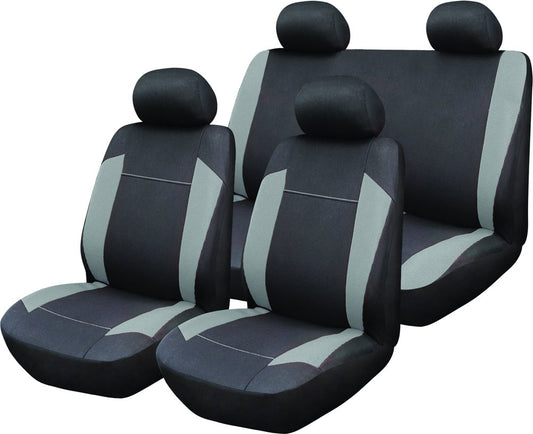 Alpha Set Completo Coprisedili auto universale grigio-nero