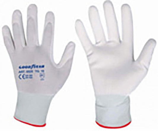 Goodyear guanti in poliestere e poliuretano taglia 9 colore bianco, guanti d lavoro