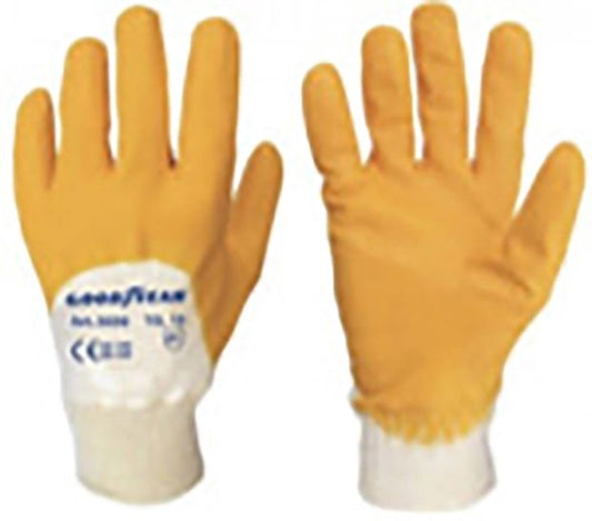 Goodyear guanti in cotone e nitrile taglia 10 colore giallo/bianco, guanti da lavoro