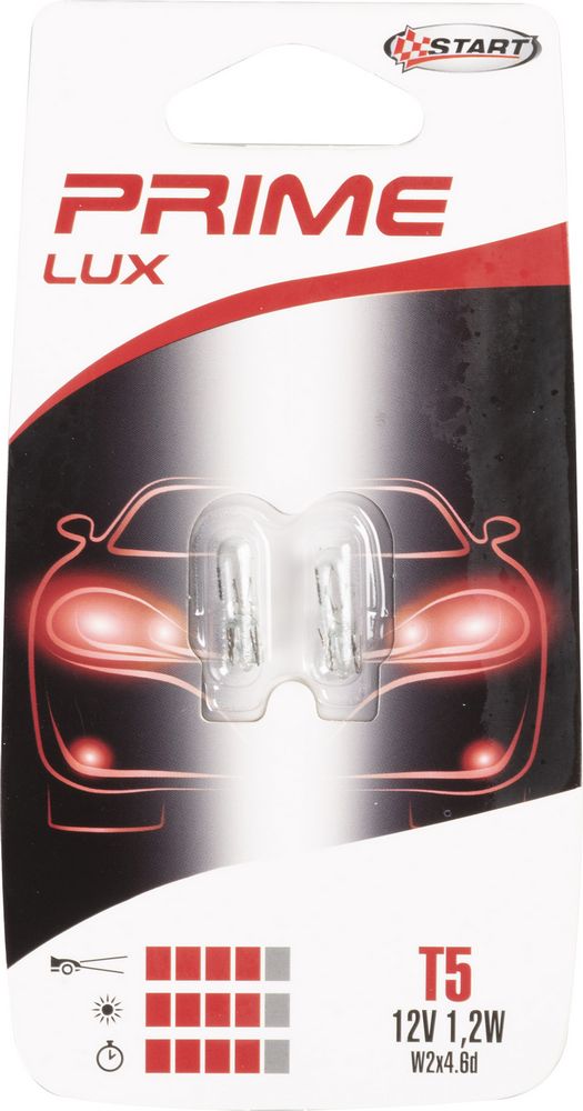 START Coppia di lampadine auto in vetro T5 12V 1,2W W2X4.6d