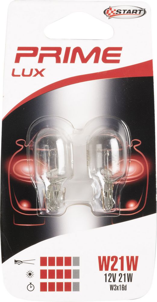 START Coppia di lampadine auto alogene in vetro W21W 12V 21W W3X16d Originale
