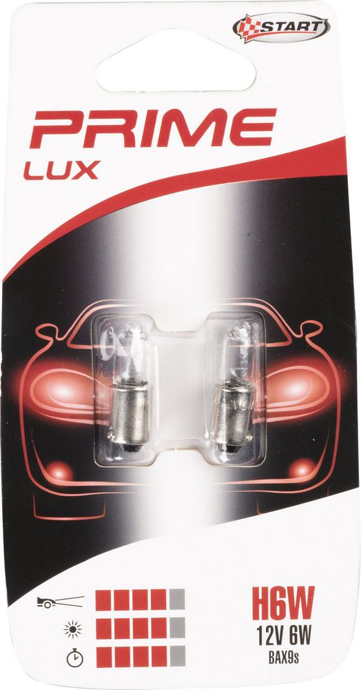 START Coppia di lampadine auto alogene in vetro H6W 12V 6W BAX9S