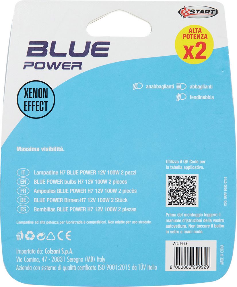 Coppia di lampadine auto alogene H7 12V 100W PX26d