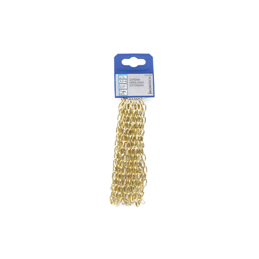 Catena forzatina pretagliata  1,6 mm. in acciao ottonato 2,5 mt.