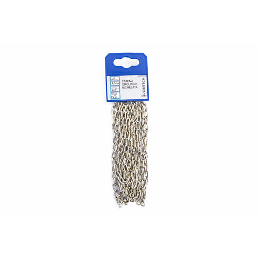 Catena forzatina pretagliata  1,6 mm. in acciaio nichelato 2,5 mt.