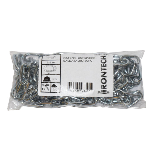 Catena genovese pretagliata  4 mm. in acciaio zincato 5 mt.