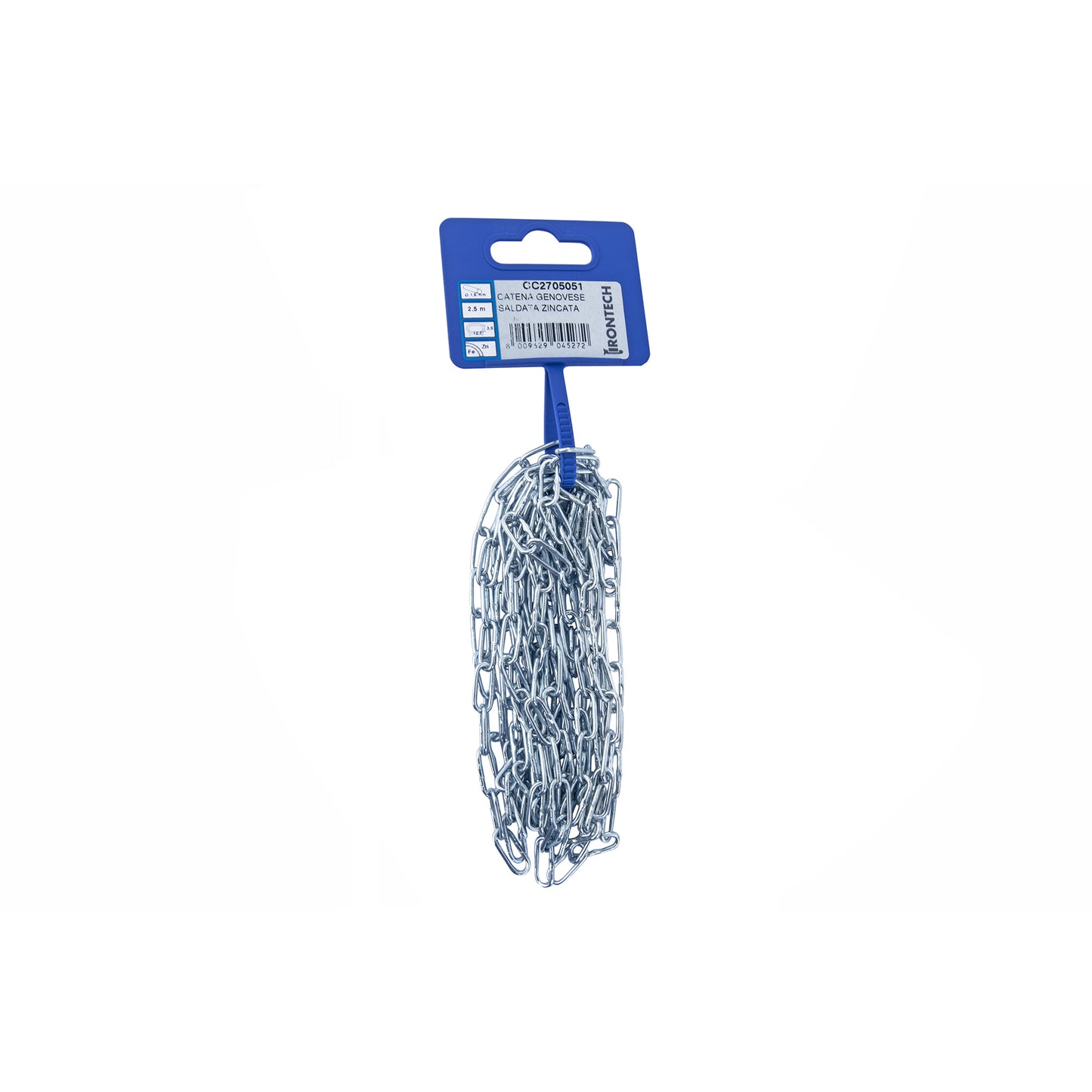 Catena genovese pretagliata  1,5 mm. in acciaio zincato 2,5 mt.