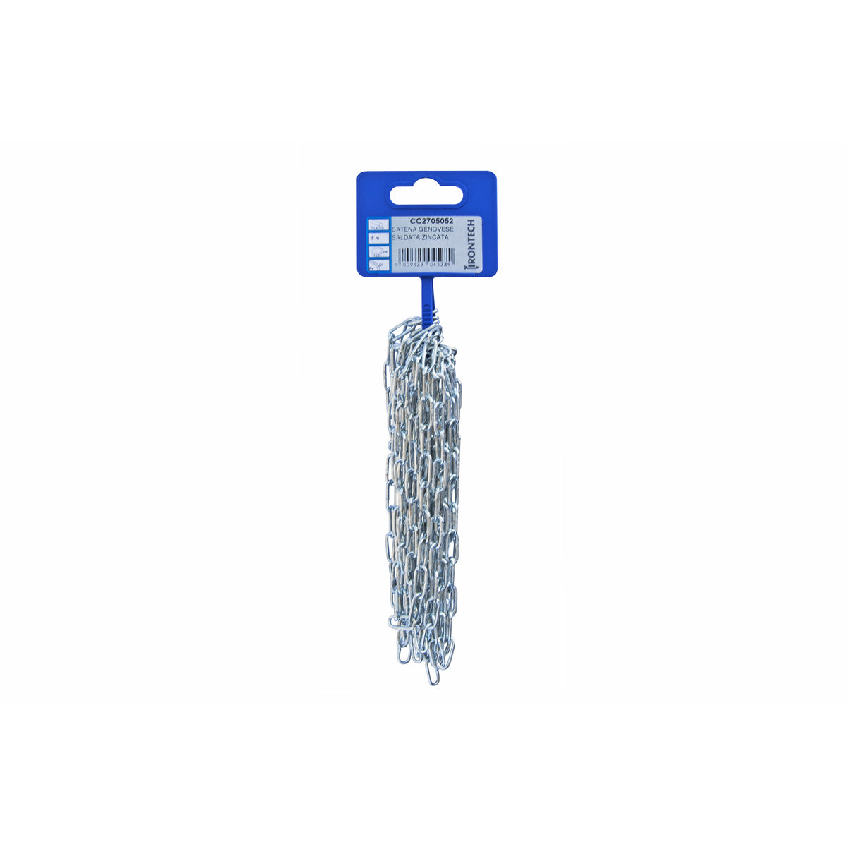 Catena genovese pretagliata  1,5 mm. in acciaio zincato 5 mt.