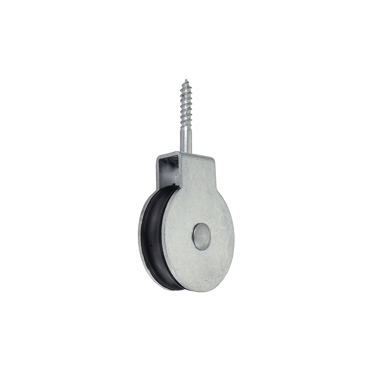 Carrucola con vite in acciaio zincato e poliammide  40 mm. per funi 6 mm.