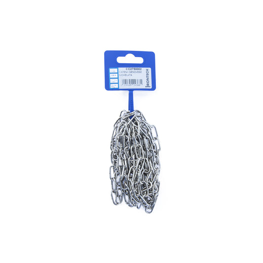 Catena genovese pretagliata maglia corta  2 mm. in acciaio nichelato 2,5 mt.