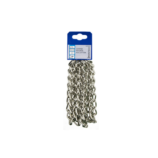 Catena ritorta pretagliata  3 mm. in acciaio ottonato 2,5 mt.