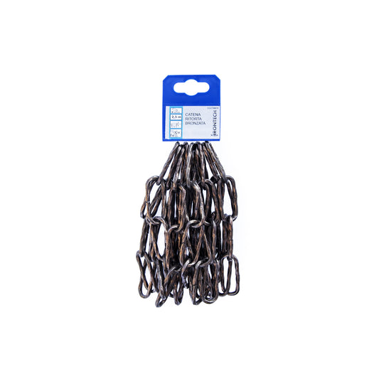 Catena ritorta pretagliata  4 mm. in acciaio bronzato 2,5 mt.