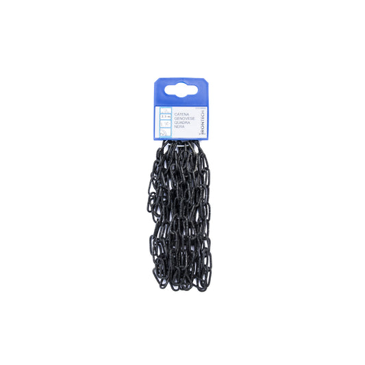 Catena genovese pretagliata maglia quadra  2 mm. in acciaio nero 2,5 mt.