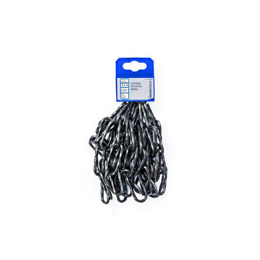 Catena ritorta pretagliata  4 mm. in acciaio nero 2,5 mt.