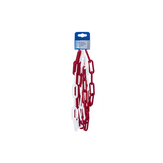 Catena segnaletica pretagliata  6 mm. in plastica bianco/rosso 2,5 mt.
