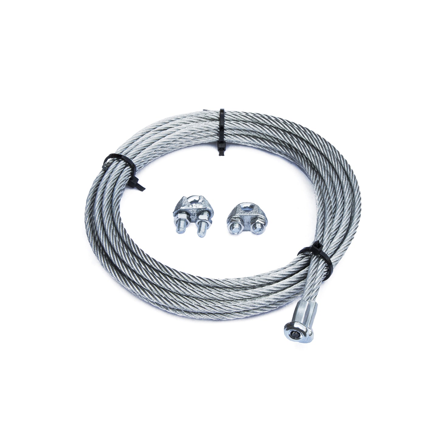 Kit per porte basculanti fune  4 mm. con gancio a T + 2 morsetti