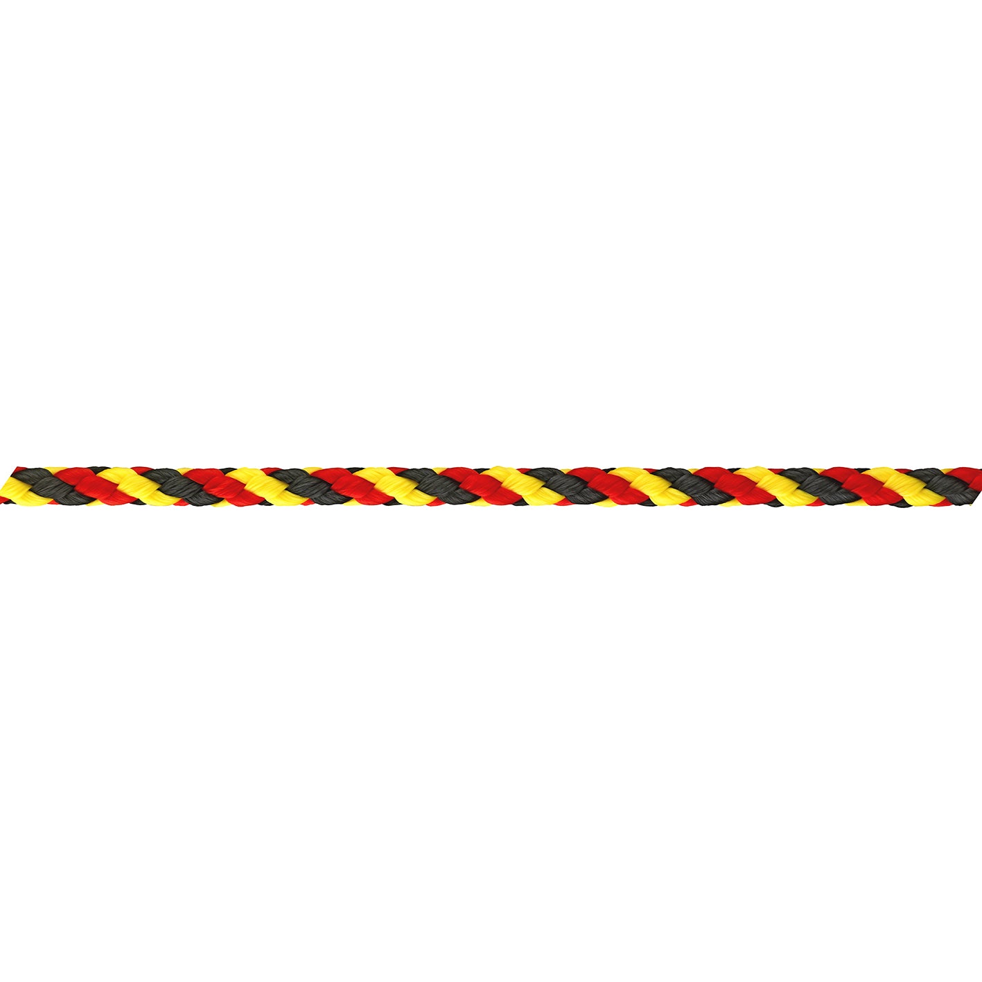 Corda in polipropilene  6 mm. nero-rosso-giallo 60 mt.